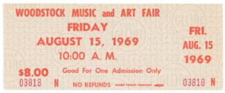 Woodstock Music and Art Fair Ticket