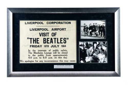 The Beatles signed Liverpool Airport Poster