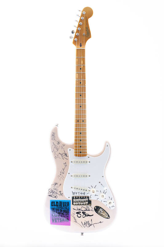 2023 Squier Stratocaster, signed by 2024 VetsAid performers