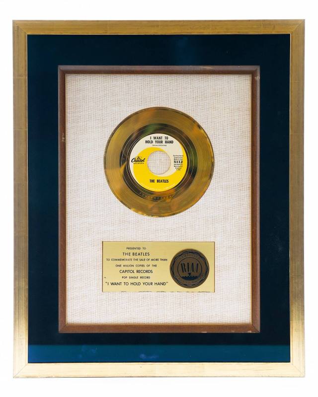 Ringo Starr's RIAA Gold Record for "I Want To Hold Your Hand"