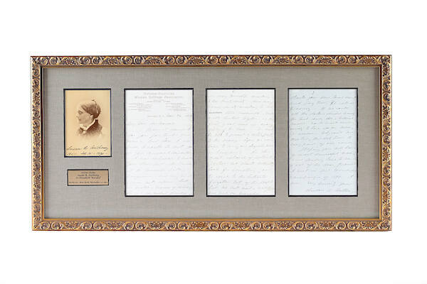 Susan B. Anthony autograph letter signed
