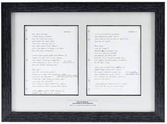 Natalie Merchant's handwritten lyrics for "Hey Jack Kerouac"