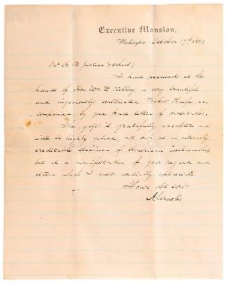 Letter from Abraham Lincoln to A.B. Justice