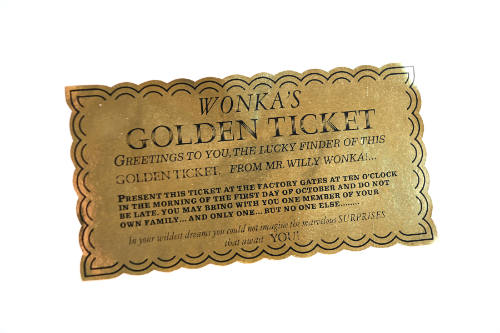 Golden Ticket from Willy Wonka and the Chocolate Factory