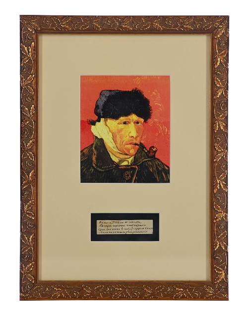 Framed Portrait of Vincent van Gogh with Poem