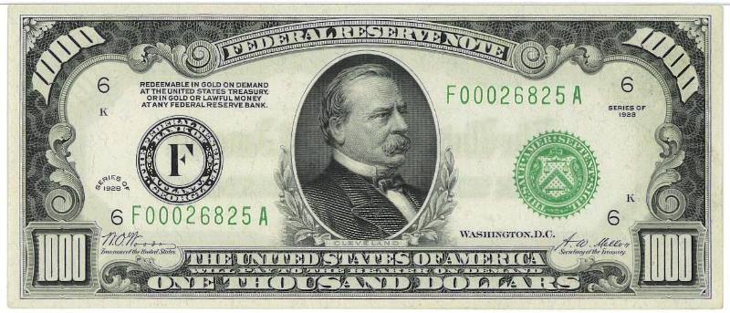 $1,000 Federal Reserve Note, Atlanta