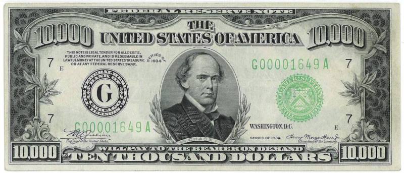 Federal Reserve Note, $10,000, Chicago
