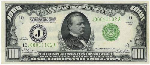 $1,000 Federal Reserve Note, Kansas City