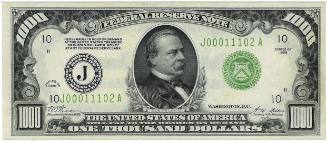 $1,000 Federal Reserve Note, Kansas City