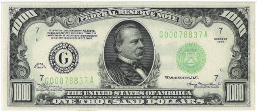 $1,000 Federal Reserve Note, Chicago