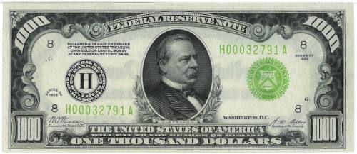 $1,000 Federal Reserve Note, St. Louis