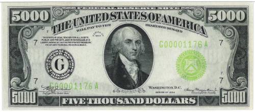 $5,000 Federal Reserve Note, Chicago