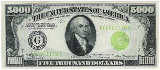 Federal Reserve Note, $5,000, Chicago