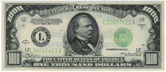 $1,000 Federal Reserve Note, San Francisco