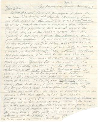 Jack Kerouac letter, regarding the rewriting of "On the Road"