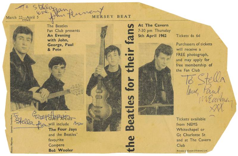 The Beatles Signed Newspaper Clipping