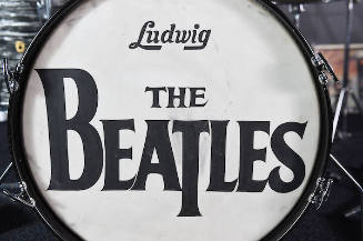 "The Beatles" Drop-T bass drum head, used on The Ed Sullivan Show