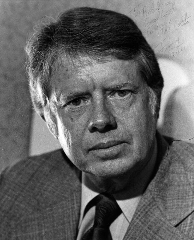 Photograph of Jimmy Carter, signed and inscribed to Robert Irsay